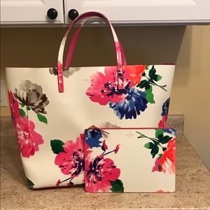 Kate spade large tote & matching clutch